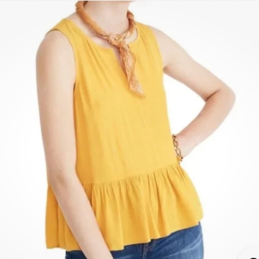 Madewell Yellow Peplum Tank Top